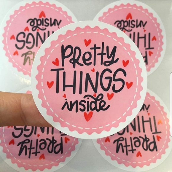 50 Ct 2x2" RESTOCKED  Pretty Things Inside Stickers. Small Business Than… - Picture 5 of 8